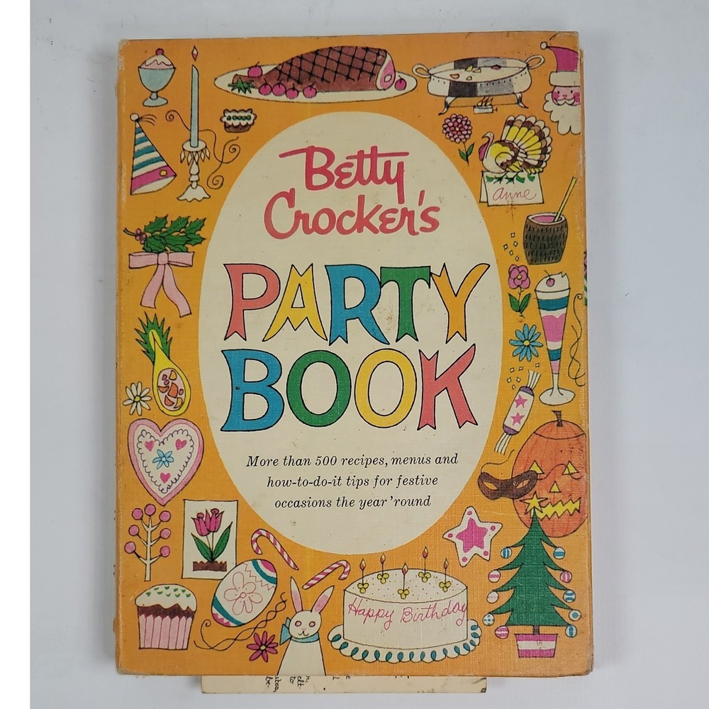 Betty Crocker's Party Book Vintage 1960s Cookbook Spiral Bound Mid Century Decor